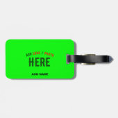 スタイリッシュモダンカスタムNEON GREEN検証済みブランド ラゲッジタグ (裏面横)