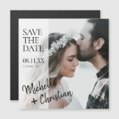 スタイリッシュモダンカスタムPhoto Save the Date Magnet (正面/裏面)