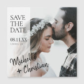 スタイリッシュモダンカスタムPhoto Save the Date Magnet (正面)