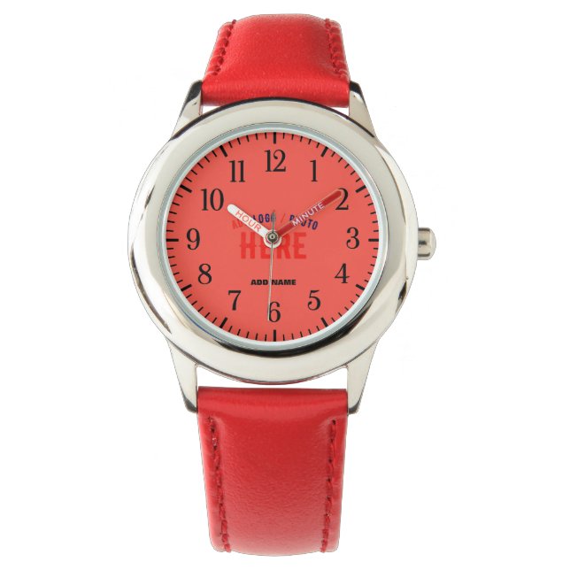 スタイリッシュモダンカスタムRED ORANGE VERIFIED BRANDED 腕時計 (正面)