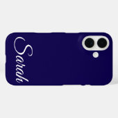 スタイリッシュモダンクラシックカスタマイズ名Dark Blue Case-Mate iPhoneケース (裏面 (横))