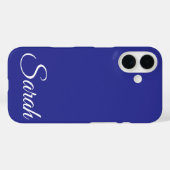 スタイリッシュモダンクラシックカスタマイズ名Dark Blue Case-Mate iPhoneケース (裏面 (横))