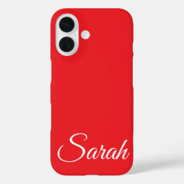 スタイリッシュモダンクラシックカスタマイズ名Red Color iPhone 16ケース