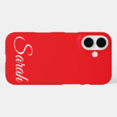 スタイリッシュモダンクラシックカスタマイズ名Red Color Case-Mate iPhoneケース (裏面 (横))