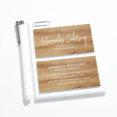 スタイリッシュモダンシンプルエレガントWoodのScriptケータリング 名刺