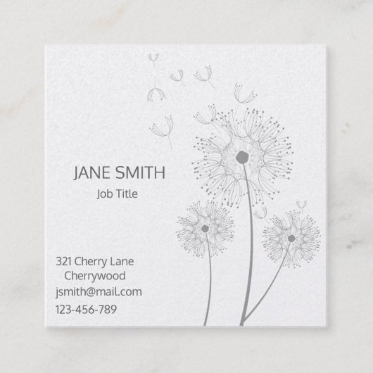 スタイリッシュモダンシンプルフローラのカスタマイズ スクエア名刺 (正面)