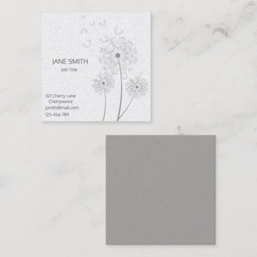 スタイリッシュモダンシンプルフローラのカスタマイズ スクエア名刺 (正面/裏面)