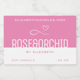 スタイリッシュモダンシンプルプレインピンクホワイトキャンドル フードラベル