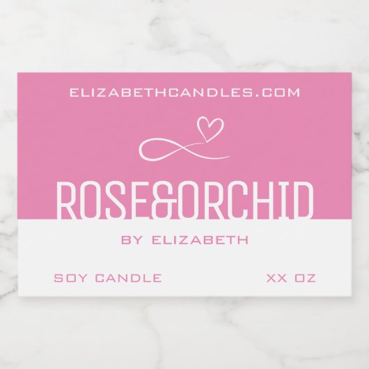 スタイリッシュモダンシンプルプレインピンクホワイトキャンドル フードラベル (シングルラベル)