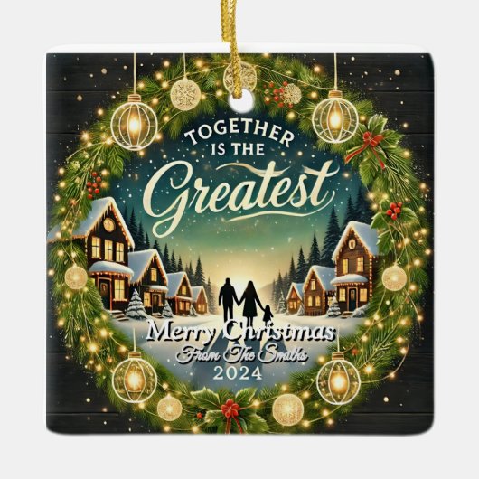 スタイリッシュモダンシンプルUniqueRetro VintageChristmas セラミックオーナメント (正面)