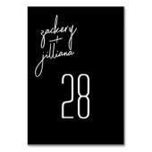 スタイリッシュモダンスタイリッシュ名前をカスタムする結婚s テーブルナンバー (裏面)