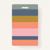 スタイリッシュモダンストライプかわいらし名自然写真 バッジ (裏面)