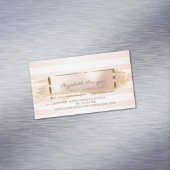 スタイリッシュモダンストライプの,ブラシストローク,金ゴールドフレーム マグネット名刺 (インサイチュ)