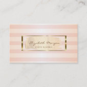 スタイリッシュモダンストライプの,ブラシストローク,金ゴールドフレーム 名刺 (正面)