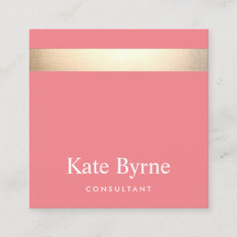 スタイリッシュモダンストライプ金ゴールド スクエア名刺