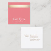 スタイリッシュモダンストライプ金ゴールド スクエア名刺 (正面/裏面)