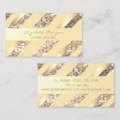 スタイリッシュモダンストライプ,フェイク金ゴールド，シーケンス 名刺 (正面/裏面)