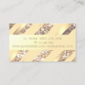 スタイリッシュモダンストライプ,フェイク金ゴールド，シーケンス 名刺 (裏面)