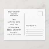 スタイリッシュモダンタイポグラフィ写真の保存日付 案内ポストカード (裏面)