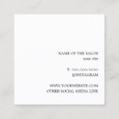 スタイリッシュモダンターコイズホワストライプイト スクエア名刺 (裏面)