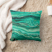 スタイリッシュモダンティール(緑がかった色)ターコイズ金ゴールドフェイクブラックThro クッション (ブランケット)