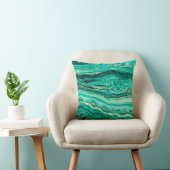 スタイリッシュモダンティール(緑がかった色)ターコイズ金ゴールドフェイクブラックThro クッション (椅子)