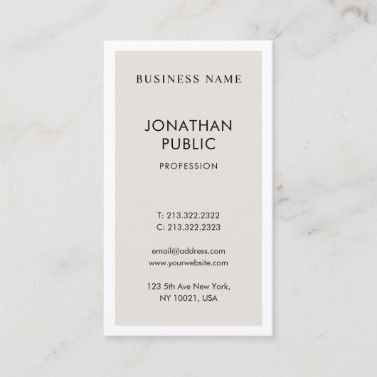 スタイリッシュモダンデザインクリーン平野プロフェッショナル 名刺 (正面)