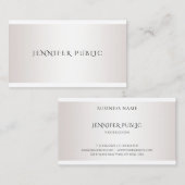 スタイリッシュモダンデザインシンプルテンプレートフェイク銀 名刺 (正面/裏面)