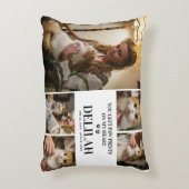 スタイリッシュモダントリビュート引用文写真猫ペットロス アクセントクッション (正面(垂直))