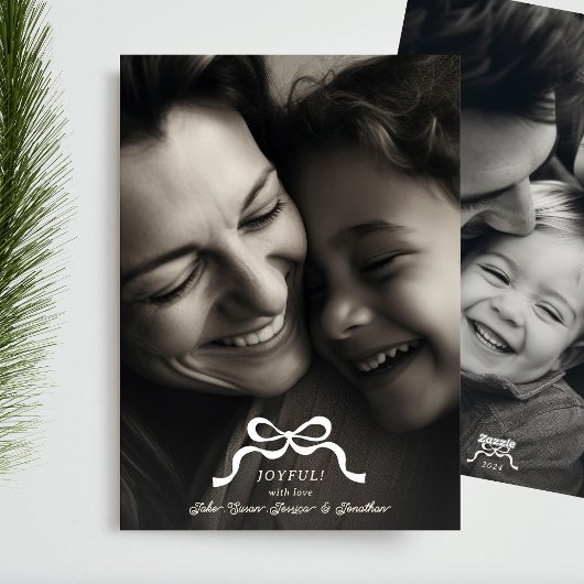 スタイリッシュモダントレンディーのクリスマスボウ2写真 シーズンカード