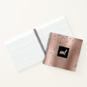 スタイリッシュモダンバラ金ゴールド銀紙吹雪ドット ノートブック (内部)