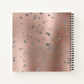 スタイリッシュモダンバラ金ゴールド銀紙吹雪ドット ノートブック (裏面)
