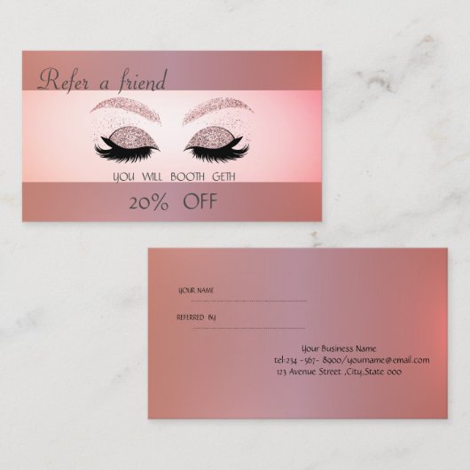 スタイリッシュモダンフェイクグリッターフラッシュ紹介カード 紹介カード (正面/裏面)