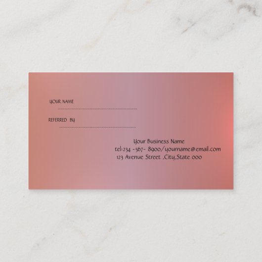 スタイリッシュモダンフェイクグリッターフラッシュ紹介カード 紹介カード (裏面)