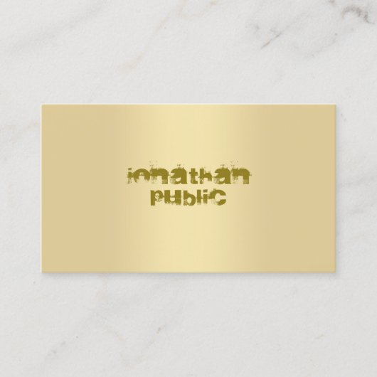 スタイリッシュモダンフェイク金ゴールドエレガントトップテンプレート 名刺 (正面)