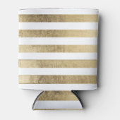 スタイリッシュモダンフェイク金ゴールド箔ストライプトレンディー 缶クーラー (正面)