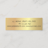 スタイリッシュモダンプロフェッショナルエレガント金ゴールドストライプの スキニー名刺 (裏面)