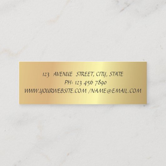 スタイリッシュモダンプロフェッショナルエレガント金ゴールドストライプの スキニー名刺 (裏面)