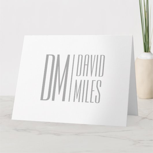 スタイリッシュモダンミニマルとグレーのイニシャルと名前のロゴ カード (正面)