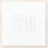 スタイリッシュモダンミニマルとグレーのイニシャルと名前のロゴ ガラスコースター (裏面)