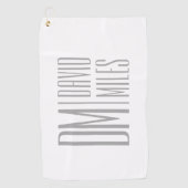 スタイリッシュモダンミニマルとグレーのイニシャルと名前のロゴ ゴルフタオル (正面)