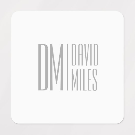 スタイリッシュモダンミニマルとグレーのイニシャルと名前のロゴ ラベル (デザイン3)