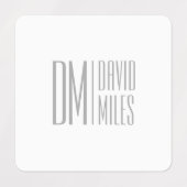 スタイリッシュモダンミニマルとグレーのイニシャルと名前のロゴ ラベル (デザイン1)