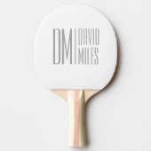 スタイリッシュモダンミニマルとグレーのイニシャルと名前のロゴ 卓球ラケット