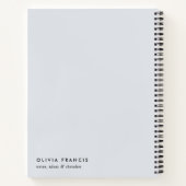 スタイリッシュモダンミニマル青グレー色ブロック ノートブック (裏面)