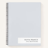 スタイリッシュモダンミニマル青グレー色ブロック ノートブック (正面)