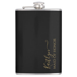 スタイリッシュモダンメイド・オブ・オーナー（花嫁付き添い人） |黒い金ゴールド フラスク