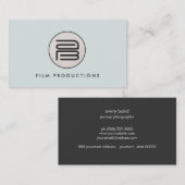 スタイリッシュモダンモノグラムスタイリッシュ丸エンブレム 名刺 (正面/裏面)