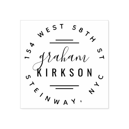 スタイリッシュモダンレタリング個人差出人住所 ラバースタンプ (インプリント)