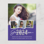 スタイリッシュモダン卒業写真4 ポストカード (正面)